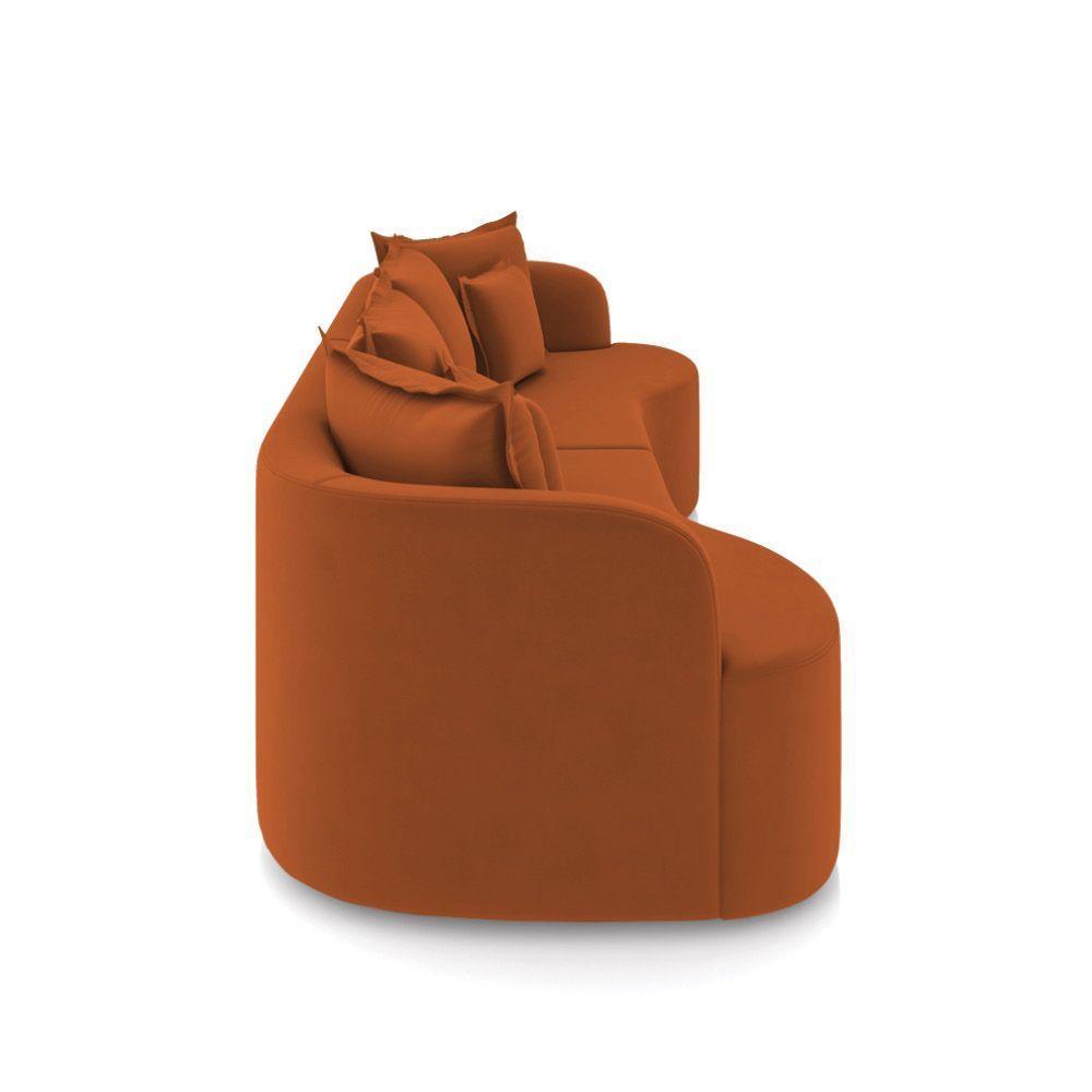 Sofá 4 Lugares Orgânico Living 250cm Mersa Veludo K01 D'rossi Terra - 6