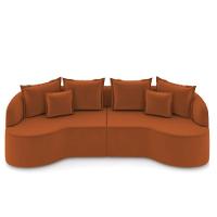 Sofá 4 Lugares Orgânico Living 250cm Mersa Veludo K01 D'rossi Terra - 5