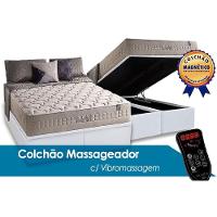 Cama Box Baú Queen: Colchão Molas Anjos MasterPocket Magnético Infravermelho Commodite + Base CRC Courano Branco(158x198) - 1