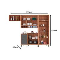 Cozinha Completa 4 Peças Syrah 2 Aéreos 1 Balcão 1 Paneleiro C4p05 Amendoa Off White Ronipa - 6