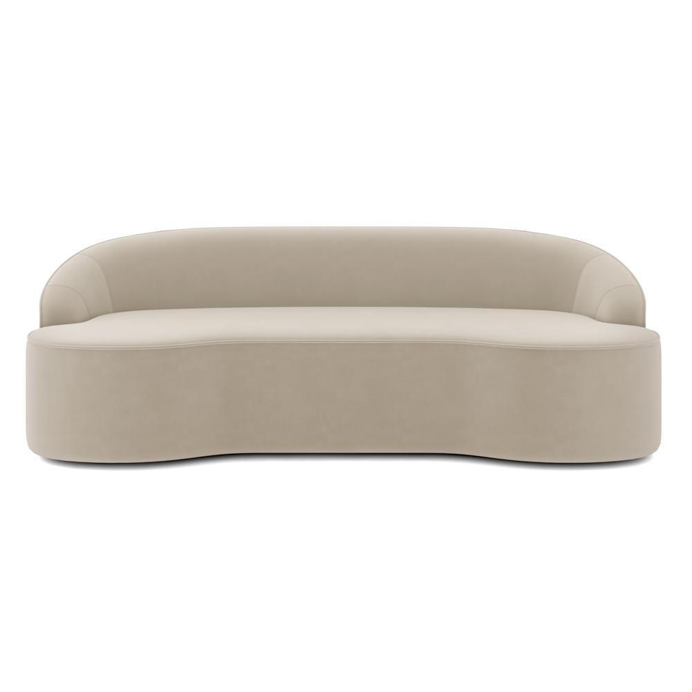 Sofá 5 Lugares Para Sala De Estar Living 300cm Theo D06 Veludo Creme - Mpozenato - 6