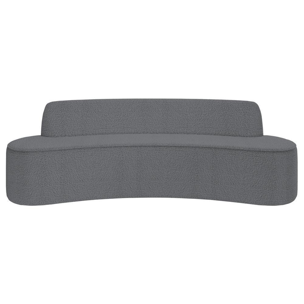 Sofá 5 Lugares Para Sala De Estar Living 300cm Koane D06 Bouclê Cinza - Mpozenato - 6