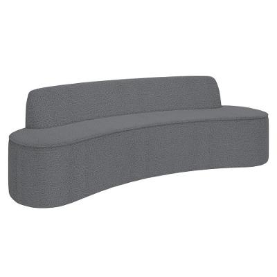 Sofá 5 Lugares Para Sala De Estar Living 300cm Koane D06 Bouclê Cinza - Mpozenato