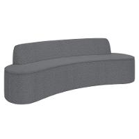 Sofá 5 Lugares Para Sala De Estar Living 300cm Koane D06 Bouclê Cinza - Mpozenato - 1