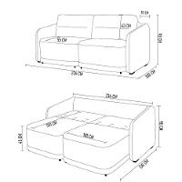 Sofá Cama Casal Para Sala 236cm Polska Z08 Veludo Bege - Mpozenato