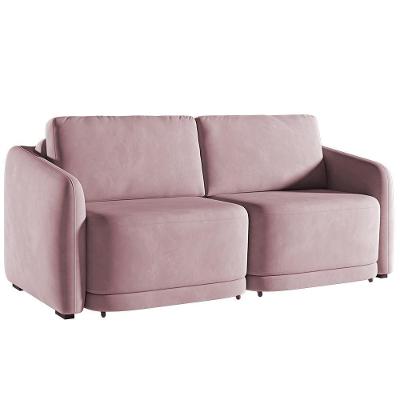 Sofá Cama Casal Para Sala 216cm Polska Z08 Veludo Rosê - Mpozenato