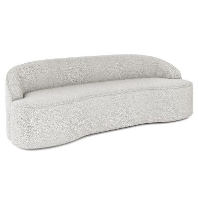 Sofá 3 Lugares Para Sala De Estar Living 180cm Theo D06 Bouclê Creme - Mpozenato