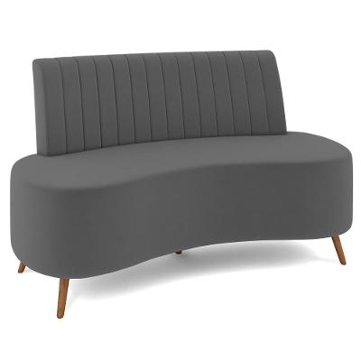 Sofá 2 Lugares Para Sala Living 135cm Pés Palito Tamar Z08 Veludo Cinza Escuro - Mpozenato