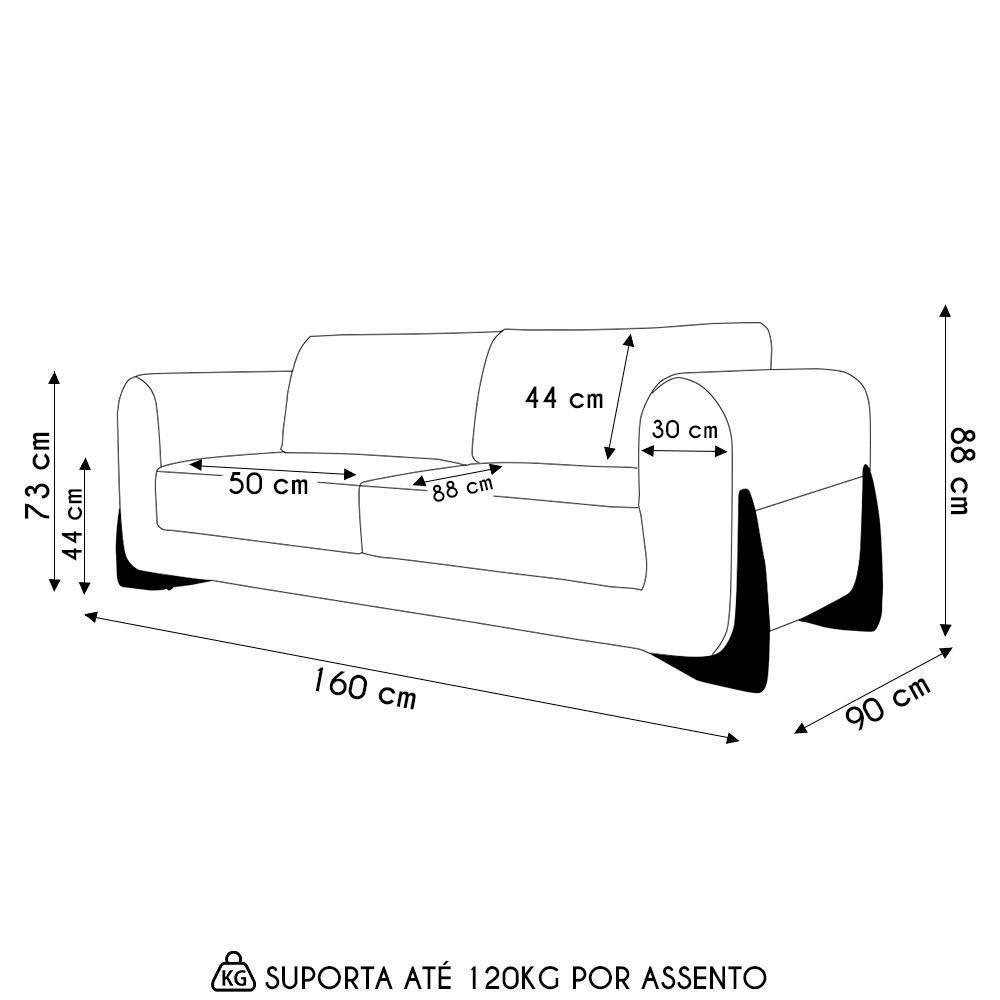 Sofá 2 Lugares Base De Madeira 160cm Izzy S06 Linho Pérola - Mpozenato - 4