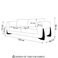 Sofá 2 Lugares Base De Madeira 160cm Izzy S06 Linho Pérola - Mpozenato