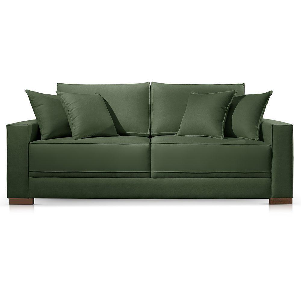 Sofá 2 Lugares Fixo Living Hotello Veludo Verde 1,8m - 2