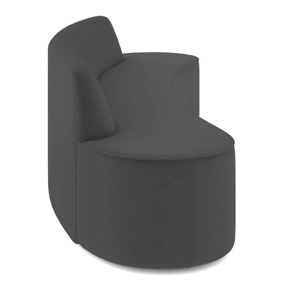 Sofá 4 Lugares Para Sala De Estar Living 260cm Koane D06 Veludo Cinza - Mpozenato - 5