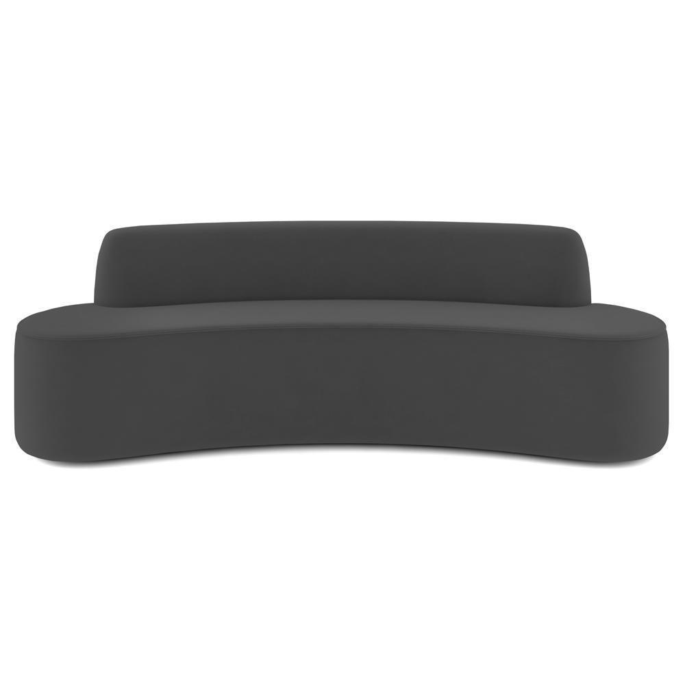 Sofá 4 Lugares Para Sala De Estar Living 260cm Koane D06 Veludo Cinza - Mpozenato - 6