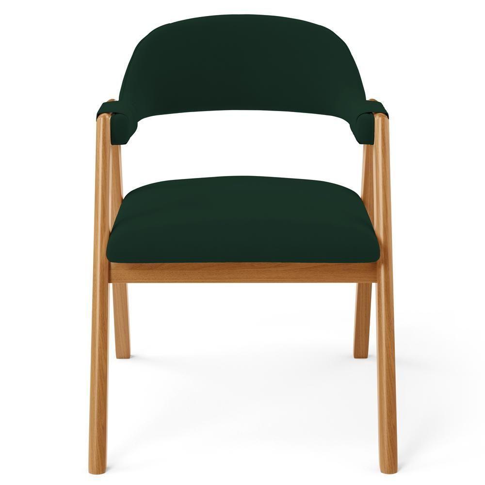 Kit 05 Cadeiras De Jantar E Estar Living Estofada Nadja L02 Suede Verde Musgo - Lyam Decor - 3