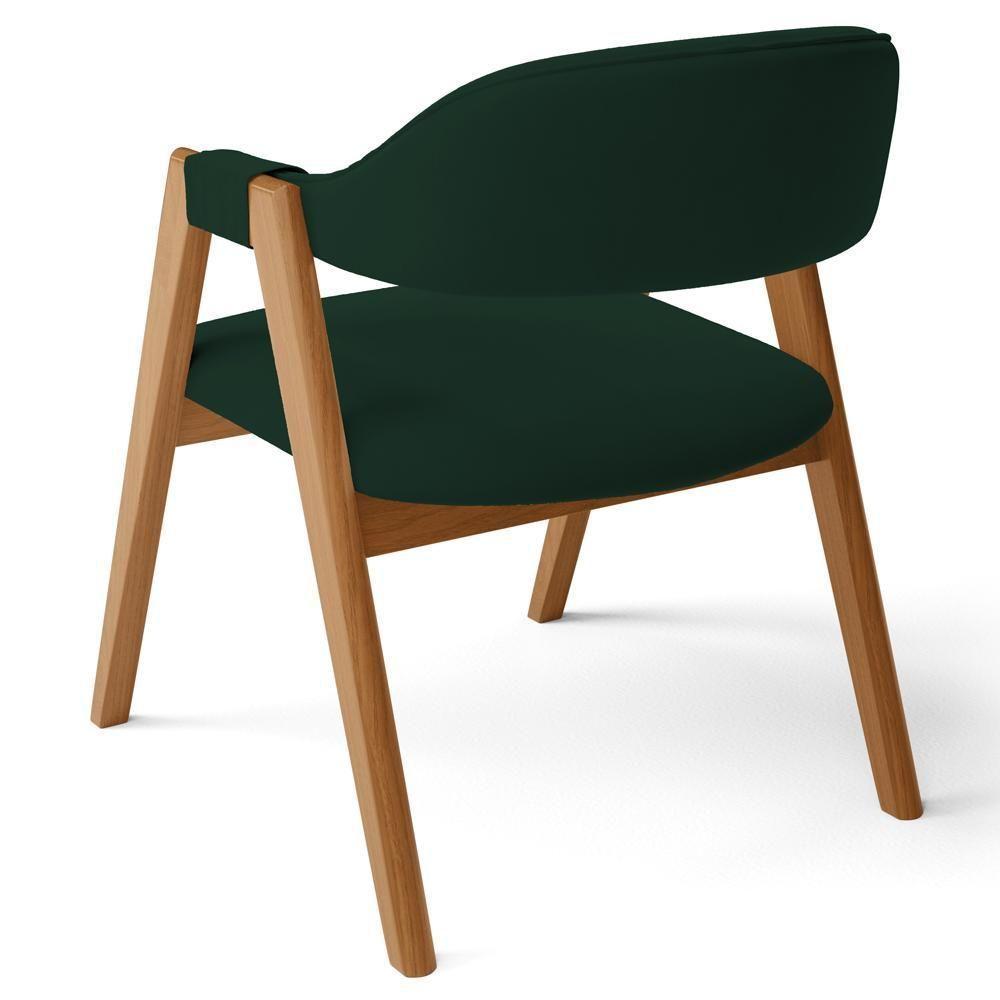 Kit 05 Cadeiras De Jantar E Estar Living Estofada Nadja L02 Suede Verde Musgo - Lyam Decor - 7