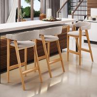 Kit 03 Banquetas Alta Bar Cozinha Sala De Jantar Bar Nadja L02 Bouclê Creme - Lyam Decor