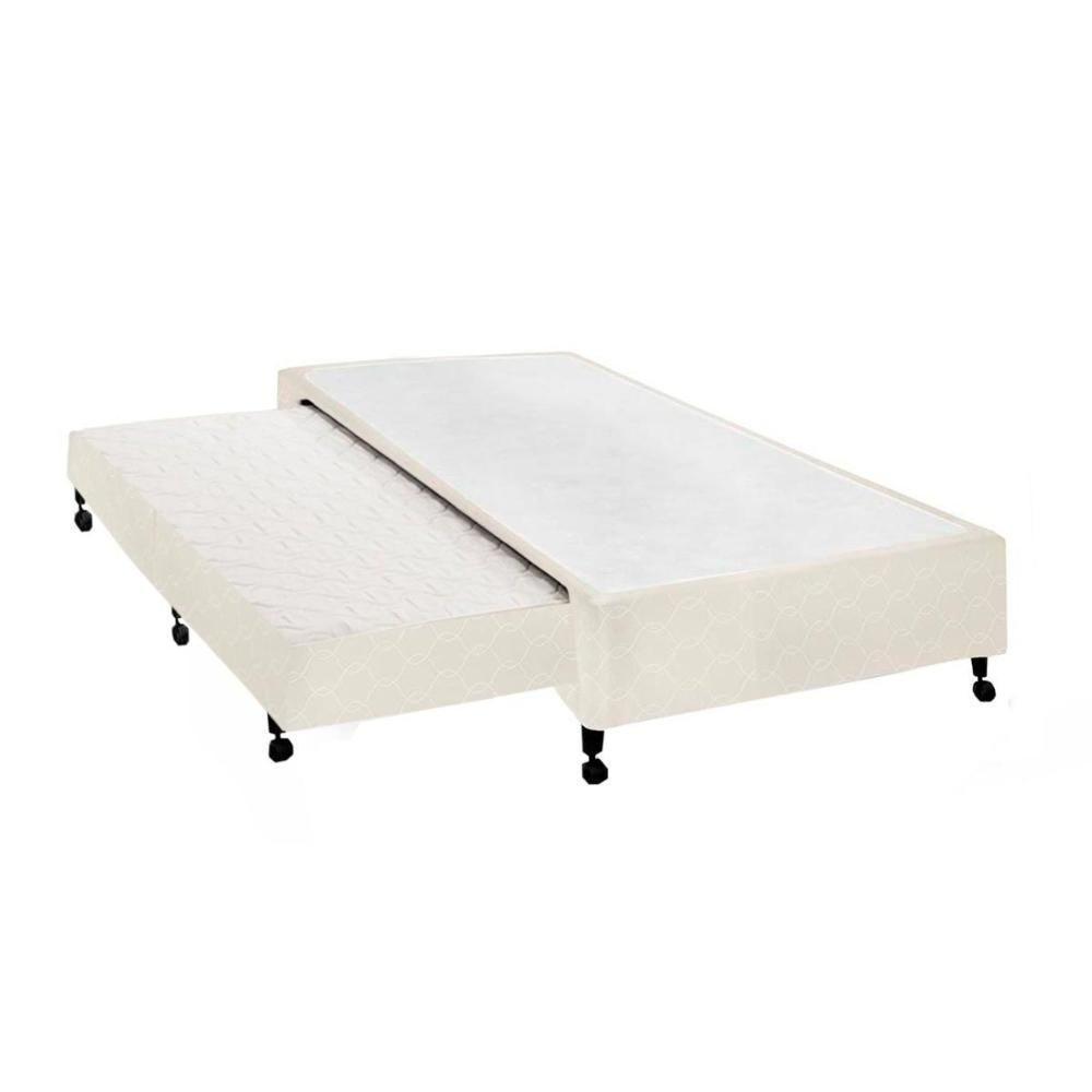 Cama Box Base c/Auxiliar Solteiro Poli Tecido Clean (78x188x27) - Castor - 1