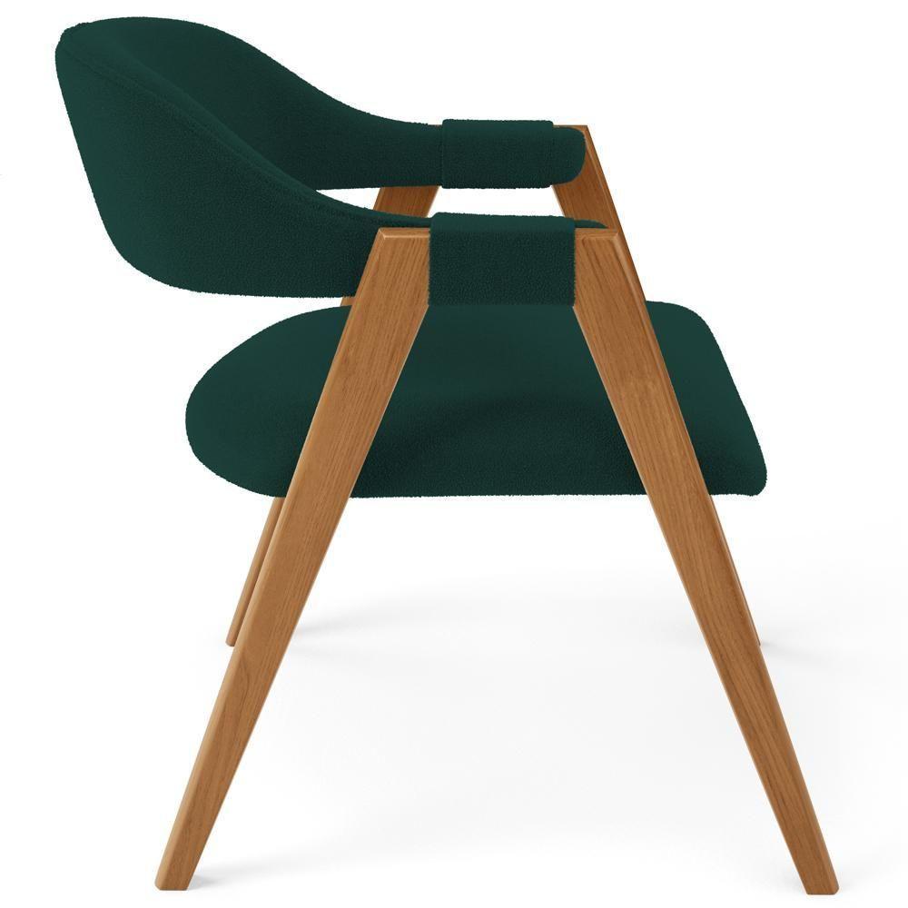 Kit 05 Cadeiras De Jantar E Estar Living Estofada Nadja L02 Bouclê Verde - Lyam Decor - 7