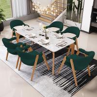 Kit 05 Cadeiras De Jantar E Estar Living Estofada Nadja L02 Bouclê Verde - Lyam Decor - 2