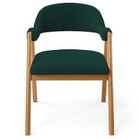 Kit 05 Cadeiras De Jantar E Estar Living Estofada Nadja L02 Bouclê Verde - Lyam Decor - 3