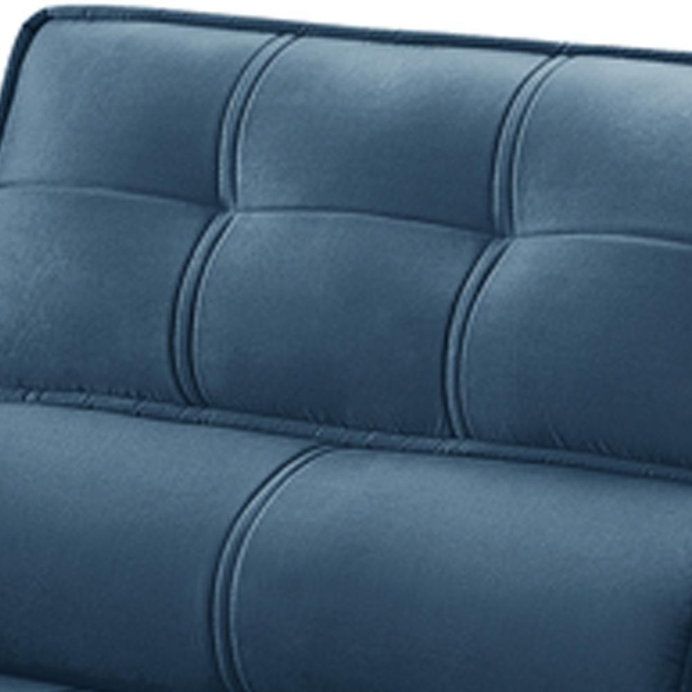 Sofá Retrátil Reclinável Para Sala 3 Lugares 210cm Samir F04 Veludo Azul - Lyam Decor - 3