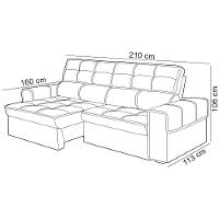 Sofá Retrátil Reclinável Para Sala 3 Lugares 210cm Samir F04 Veludo Azul - Lyam Decor - 7