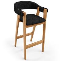 Kit 06 Banquetas Alta Bar Cozinha Sala De Jantar Bar Nadja L02 Linho Chumbo - Lyam Decor - 3