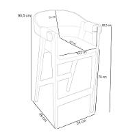 Kit 06 Banquetas Alta Bar Cozinha Sala De Jantar Bar Nadja L02 Linho Chumbo - Lyam Decor - 5