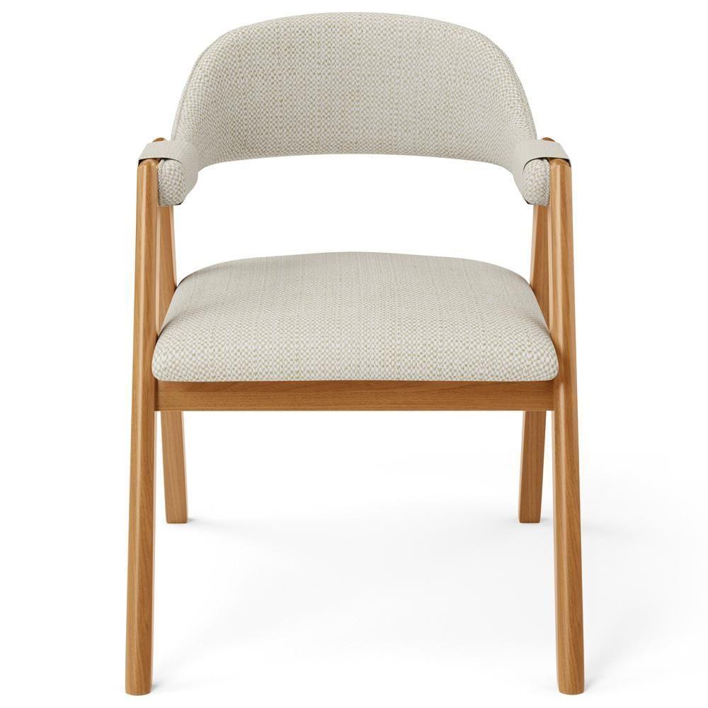 Cadeira De Jantar E Estar Living Estofada Nadja L02 Linho Champagne - Lyam Decor - 3