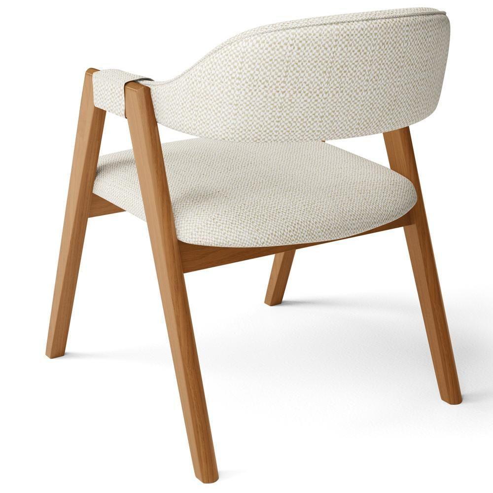 Cadeira De Jantar E Estar Living Estofada Nadja L02 Linho Champagne - Lyam Decor - 7