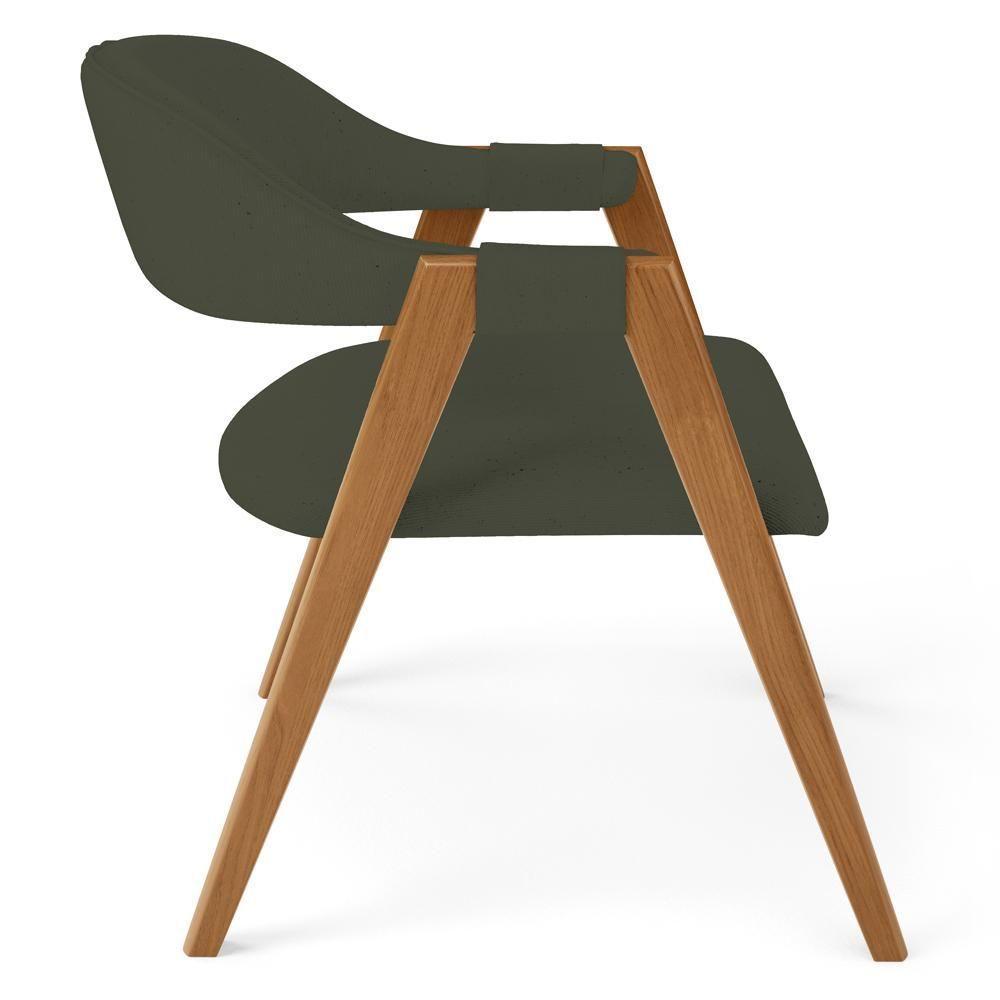 Kit 02 Cadeiras De Jantar E Estar Living Estofada Nadja L02 Linho Verde Musgo - Lyam Decor - 7