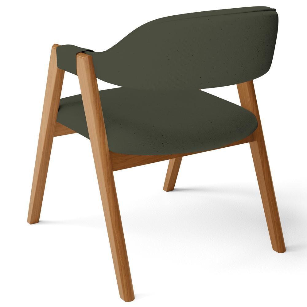 Kit 02 Cadeiras De Jantar E Estar Living Estofada Nadja L02 Linho Verde Musgo - Lyam Decor - 8