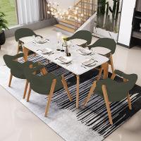 Kit 02 Cadeiras De Jantar E Estar Living Estofada Nadja L02 Linho Verde Musgo - Lyam Decor - 2