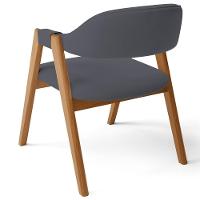 Kit 02 Cadeiras De Jantar E Estar Living Estofada Nadja L02 Suede Cinza - Lyam Decor - 3