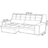 Sofá Retrátil Reclinável Para Sala 3 Lugares 210cm Asaph F04 Veludo Terracota - Lyam Decor - 5