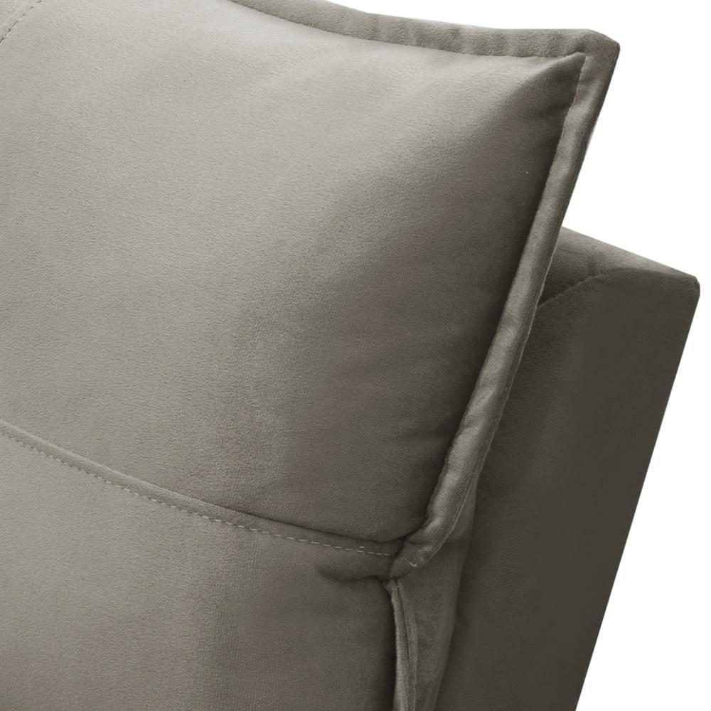 Sofá Retrátil Reclinável Para Sala 3 Lugares 210cm Niels F04 Veludo Marrom Claro - Lyam Decor - 7