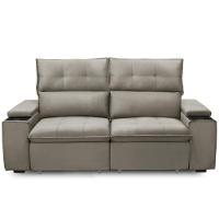 Sofá Retrátil Reclinável Para Sala 3 Lugares 210cm Niels F04 Veludo Marrom Claro - Lyam Decor - 3