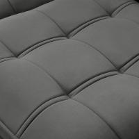 Sofá Retrátil Reclinável Para Sala 3 Lugares 210cm Asaph F04 Veludo Cinza Escuro - Lyam Decor - 10