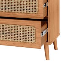 Cômoda Para Quarto 3 Gavetas Com Palha 105cm Pés Retrô Arnoni D03 Freijó - Lyam Decor - 5