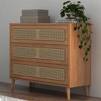 Cômoda Para Quarto 3 Gavetas Com Palha 105cm Pés Retrô Arnoni D03 Freijó - Lyam Decor - 6