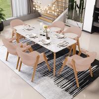 Cadeira De Jantar E Estar Living Estofada Nadja L02 Linho Rosê - Lyam Decor - 2