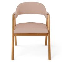 Cadeira De Jantar E Estar Living Estofada Nadja L02 Linho Rosê - Lyam Decor - 3