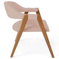 Cadeira De Jantar E Estar Living Estofada Nadja L02 Linho Rosê - Lyam Decor - 6