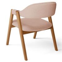 Cadeira De Jantar E Estar Living Estofada Nadja L02 Linho Rosê - Lyam Decor - 7