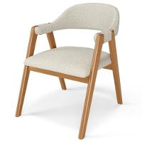 Kit 02 Cadeiras De Jantar E Estar Living Estofada Nadja L02 Linho Champagne - Lyam Decor - 5