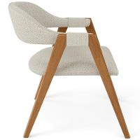 Kit 02 Cadeiras De Jantar E Estar Living Estofada Nadja L02 Linho Champagne - Lyam Decor - 6