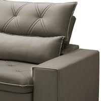 Sofá Retrátil Reclinável Para Sala 3 Lugares 210cm Aires F04 Veludo Marrom Claro - Lyam Decor - 8