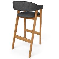 Banqueta Alta Bar Cozinha Sala De Jantar Bar Nadja L02 Linho Cinza Escuro - Lyam Decor - 3