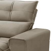 Sofá Retrátil Reclinável Para Sala 3 Lugares 210cm Asaph F04 Veludo Amêndoa - Lyam Decor - 9