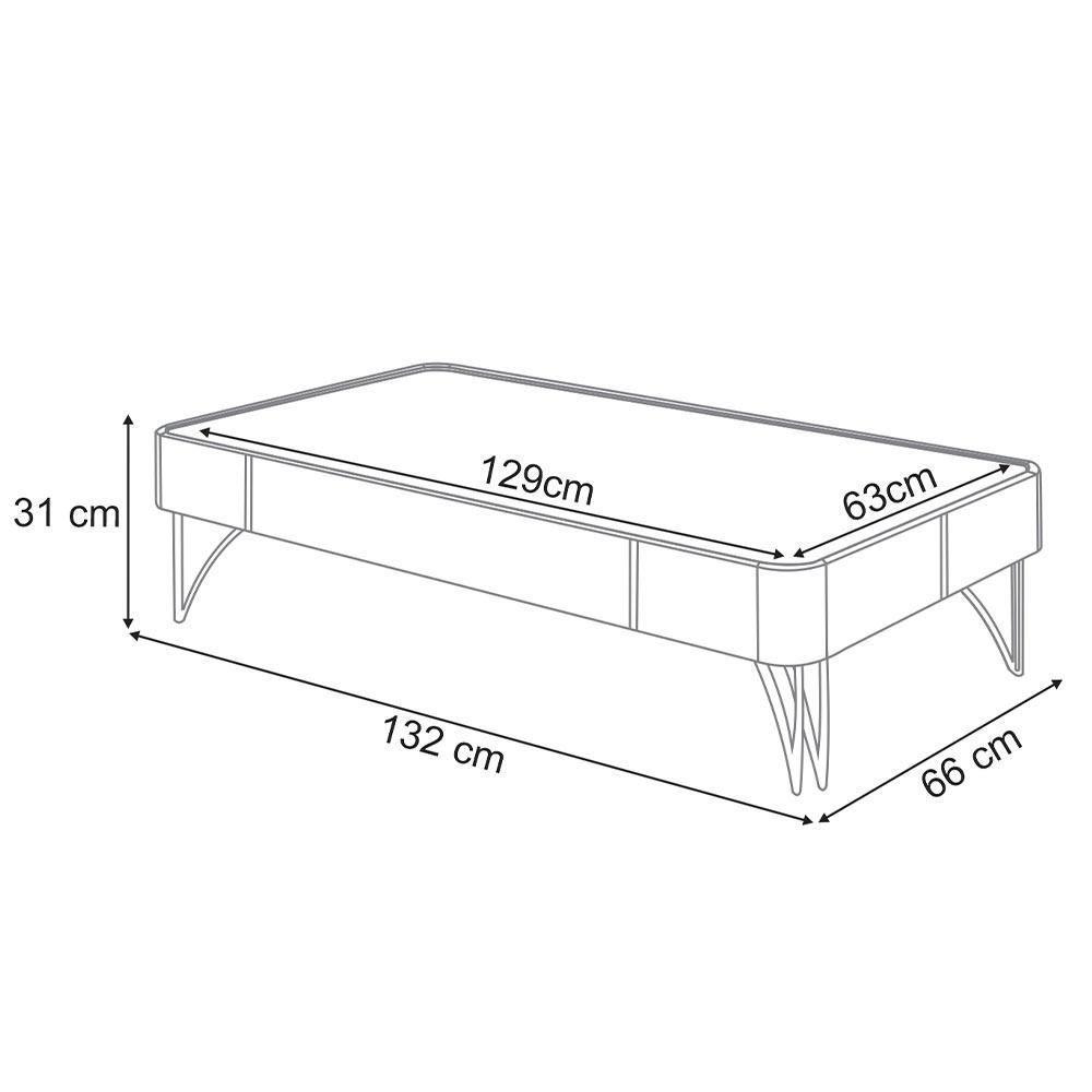 Kit Aparador La Vie Com Mesa De Centro Harmony B01 Off White Champagne - Lyam Decor - 6